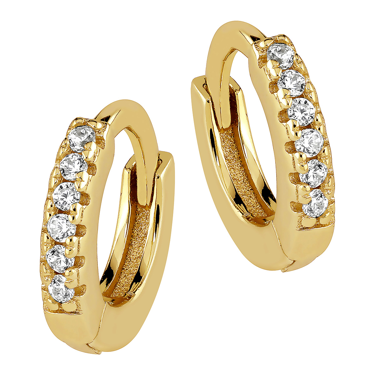 Lykka Casuals gold-plated zirconia small hoop earrings 10 mm