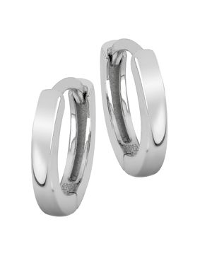 Lykken Casuals silver smooth large hoop earrings 15 mm