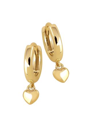 Lykken Hearts gold-plated heart hoop earrings 11 mm
