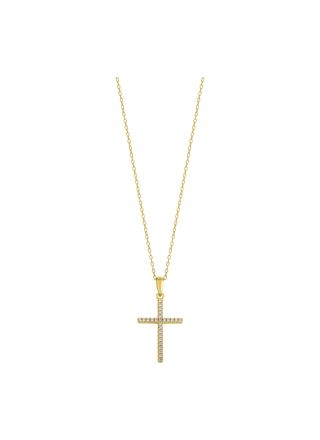 Lykken Crosses gold-plated cross necklace 23 mm