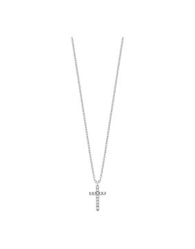 Lykken Crosses silver zirconia cross necklace 15.5 mm