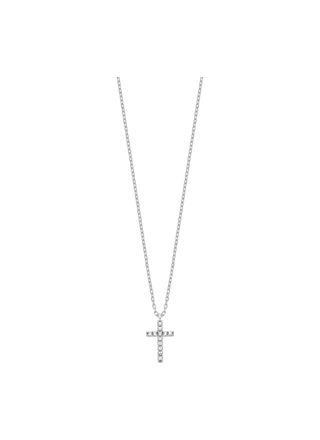Lykken Crosses silver zirconia cross necklace 15.5 mm