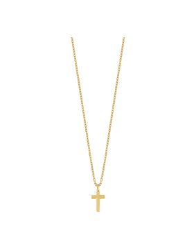 Lykken Crosses gold-plated smooth cross necklace 10 mm