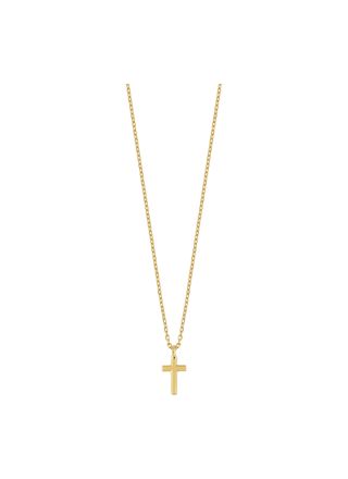 Lykken Crosses gold-plated smooth cross necklace 10 mm