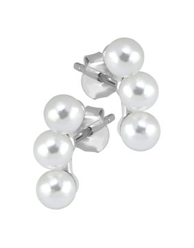 Lykken Casuals silver three-pearl stud earrings 12 mm