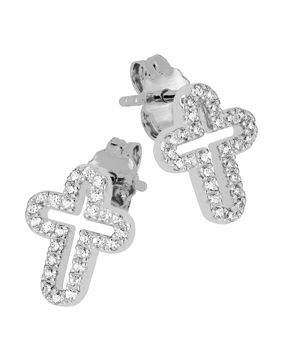Lykken Crosses Silver Cross Earrings 12 mm