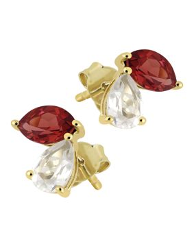 Lykken Casuals rhodolite rose quartz earrings