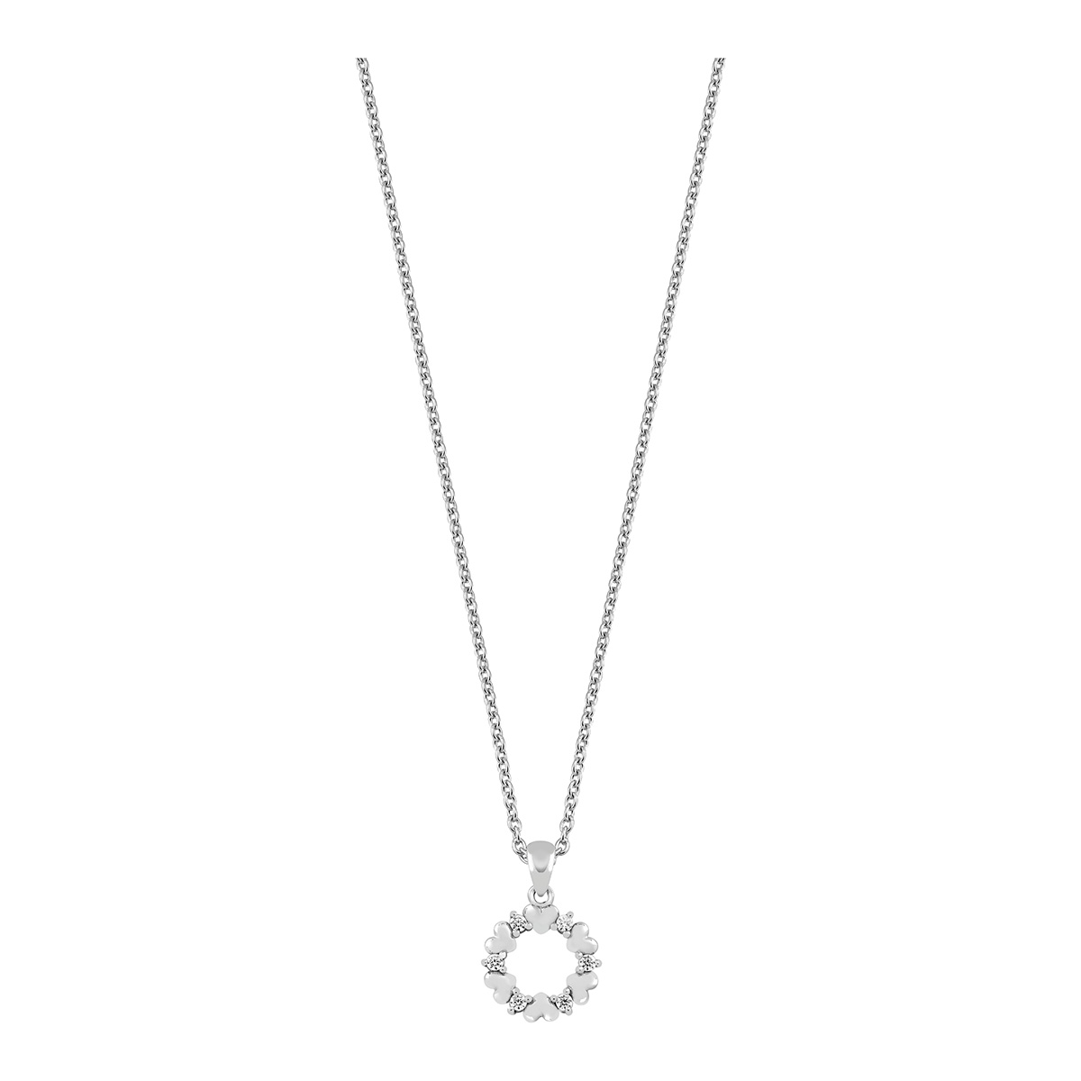 Lykken Casuals round pendant silver necklace