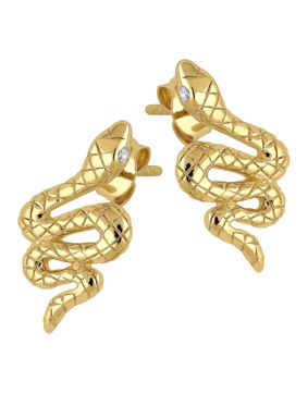 Lykken Symbols snake silver earrings