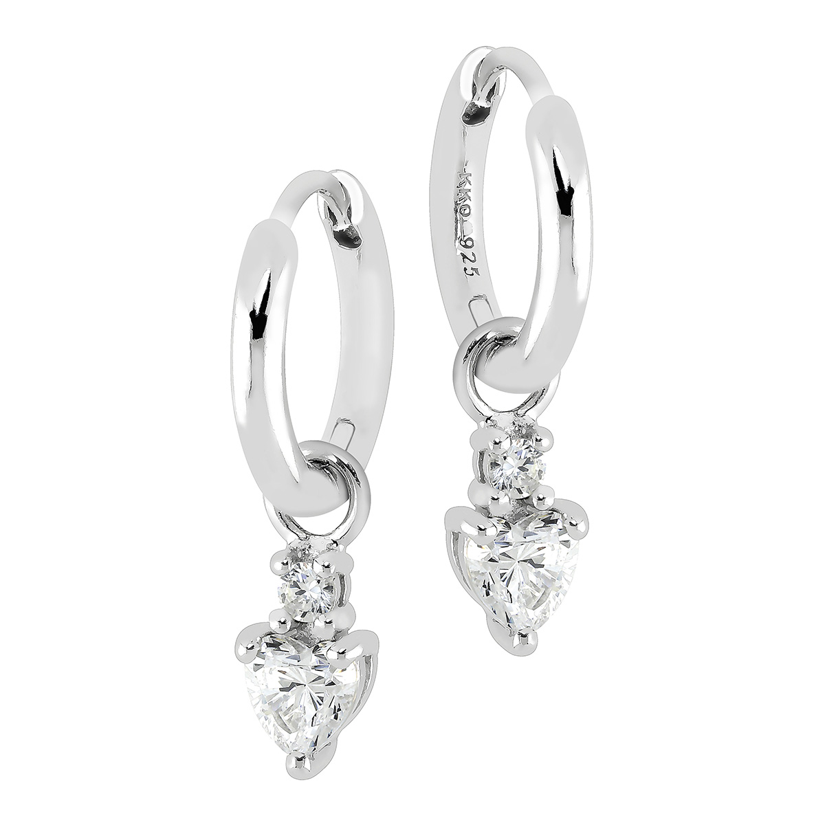 Lykken Casuals heart silver earrings