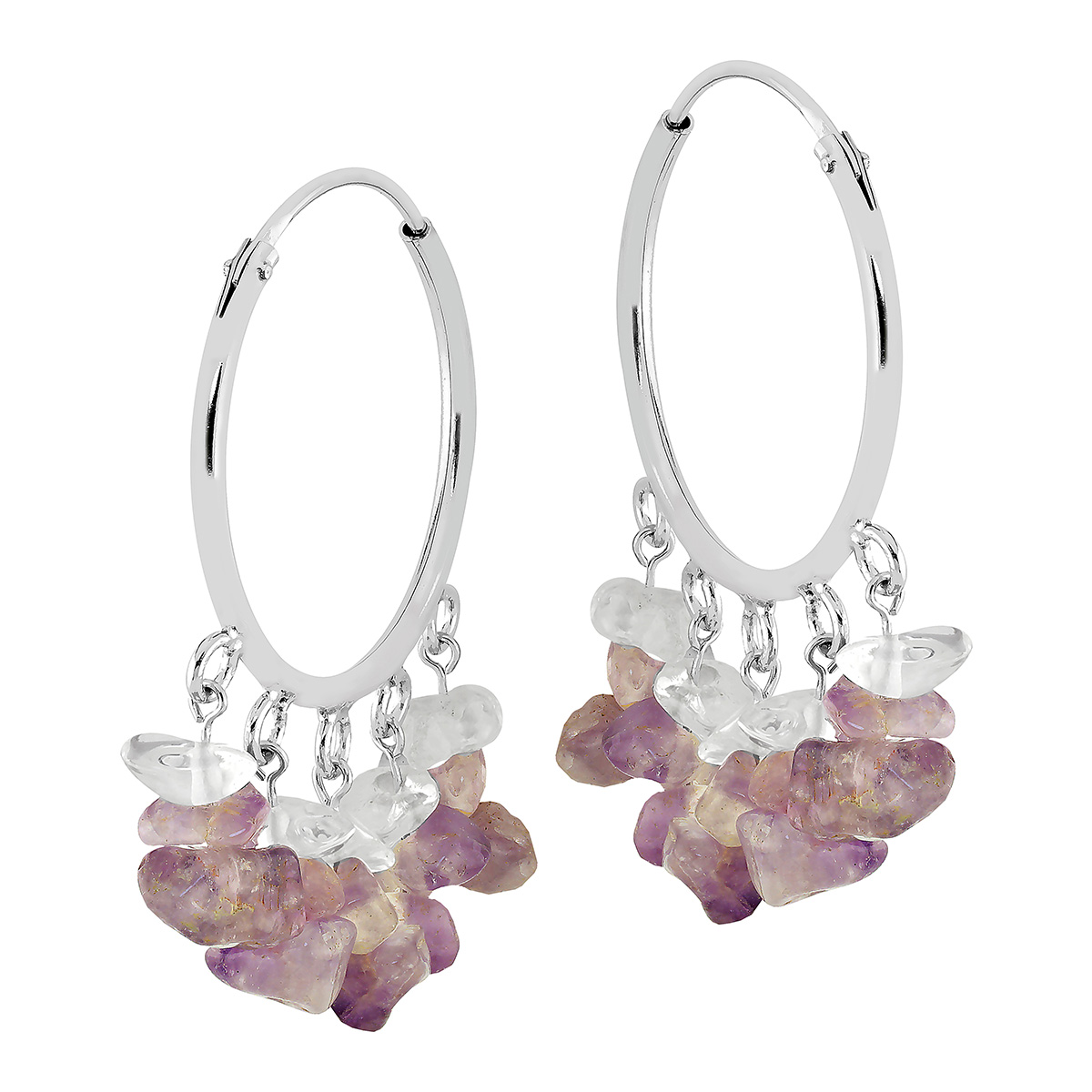 Lykken Casuals amethyst silver earrings