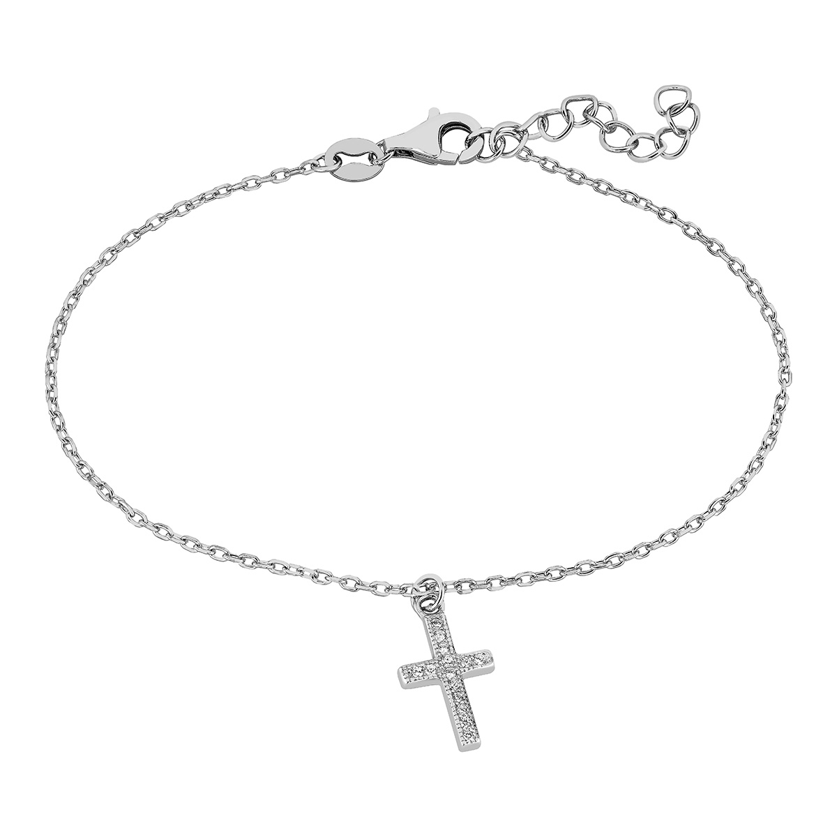 Lykka Crosses silver cross bracelet with zirconia 20 cm