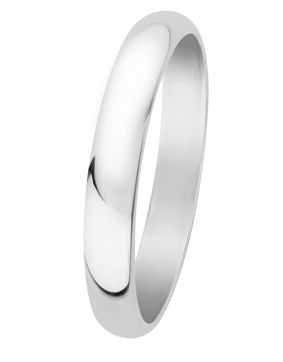 Lykka Casuals plain band ring d-shape 3 mm