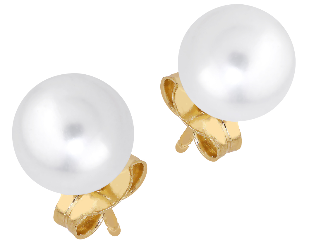 Lykka Pearls pearl gold stud earrings 6,5 mm