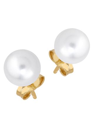 Lykka Pearls pearl gold stud earrings 6,5 mm