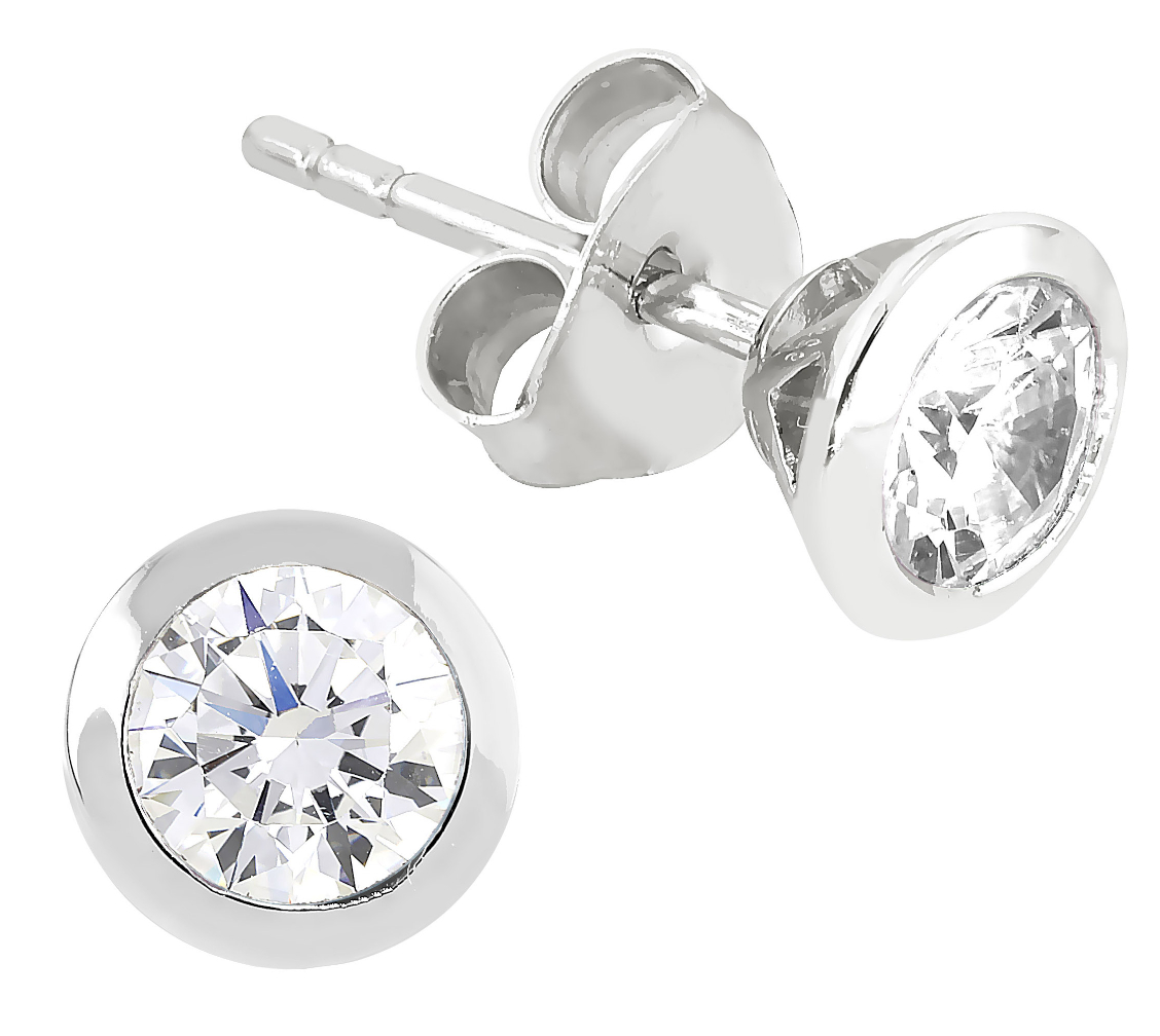 Lykka Casuals silver earrings with white cubic zirconia