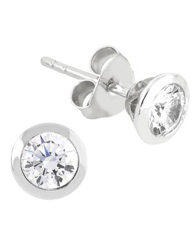 Lykken Casuals silver earrings with white cubic zirconia