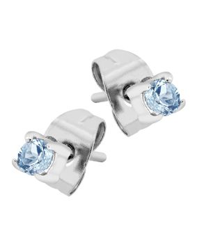 Lykka Strong aquamarin steel stud earrings