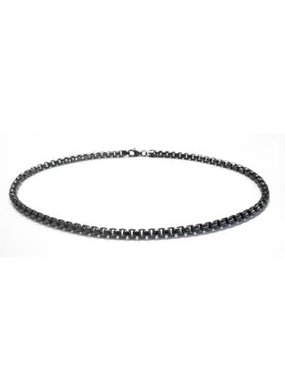 Lykka silver black rhodium box chain necklace 5,3 mm