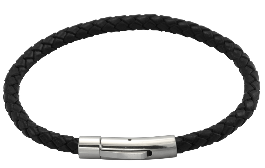 Lykka Strong leather bracelet black
