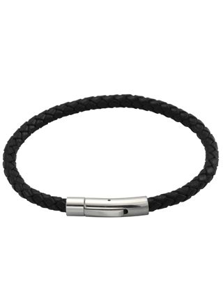 Lykka Strong leather bracelet black