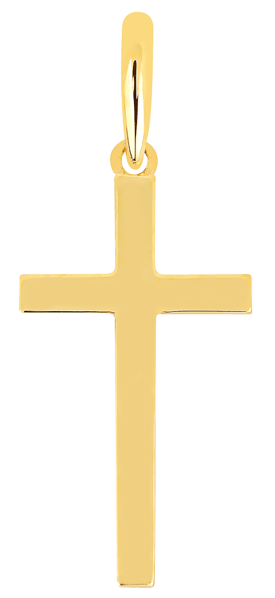 Lykka Crosses plain cross pendant in yellow gold 
