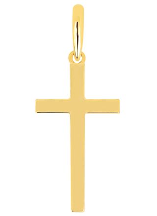 Lykka Crosses plain cross pendant in yellow gold 
