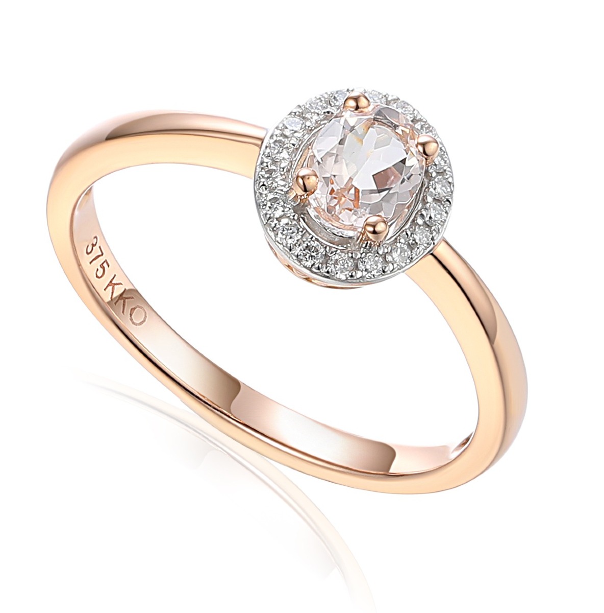 Lykka Elegance rose gold morganite-diamond ring