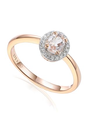Lykka Elegance rose gold morganite-diamond ring