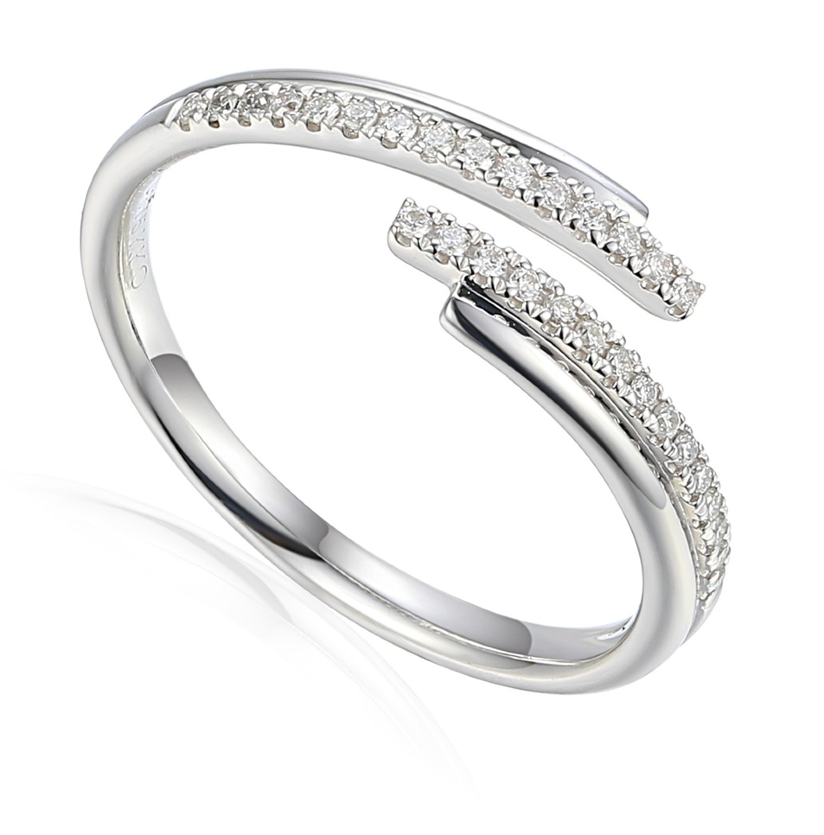 Lykka Elegance bypass diamond ring 0,10 ct
