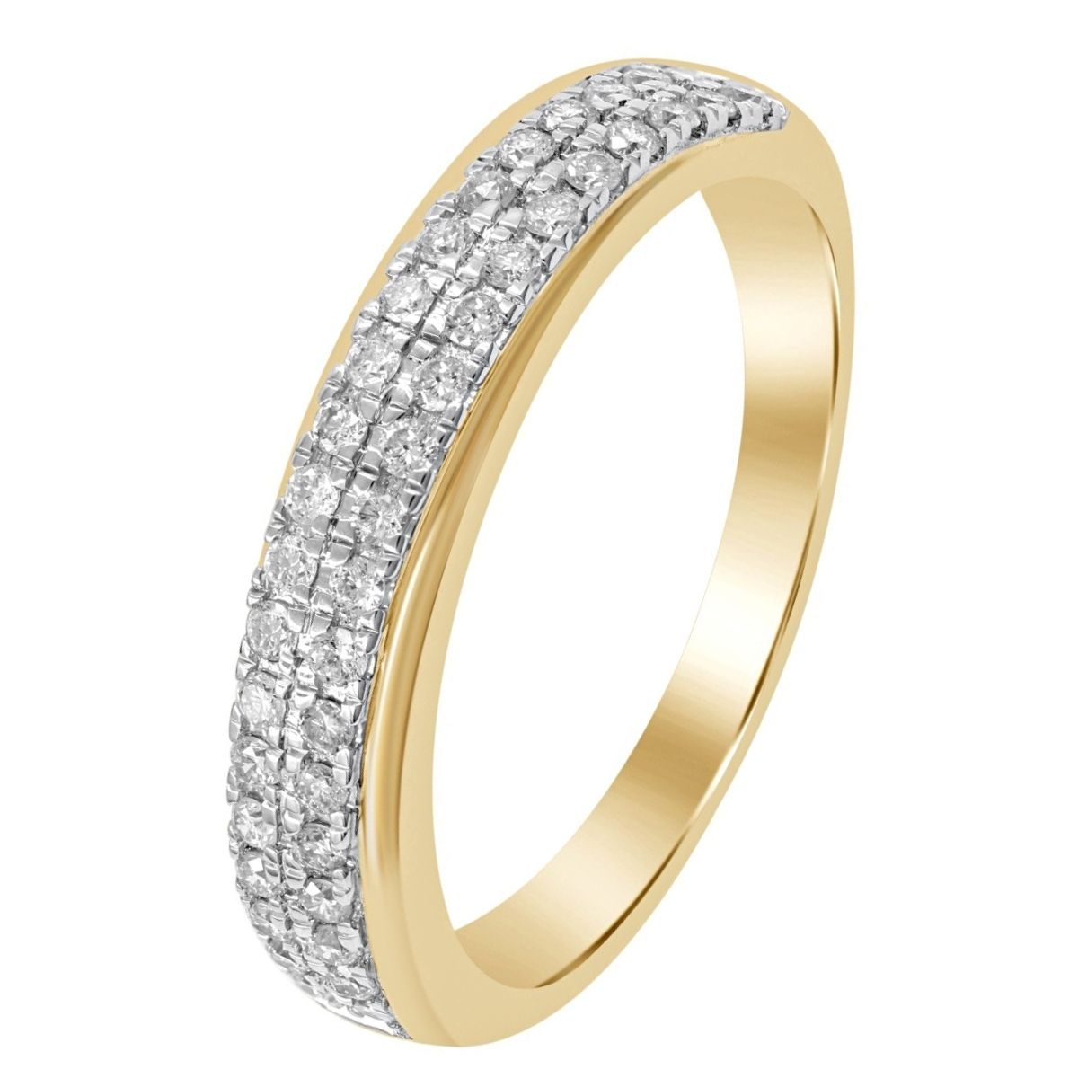 Double Tier diamond ring in yellow gold 0,27 ct