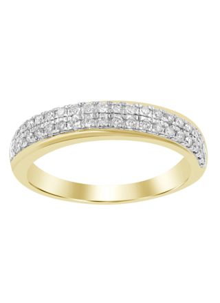 Double Tier diamond ring in yellow gold 0,27 ct