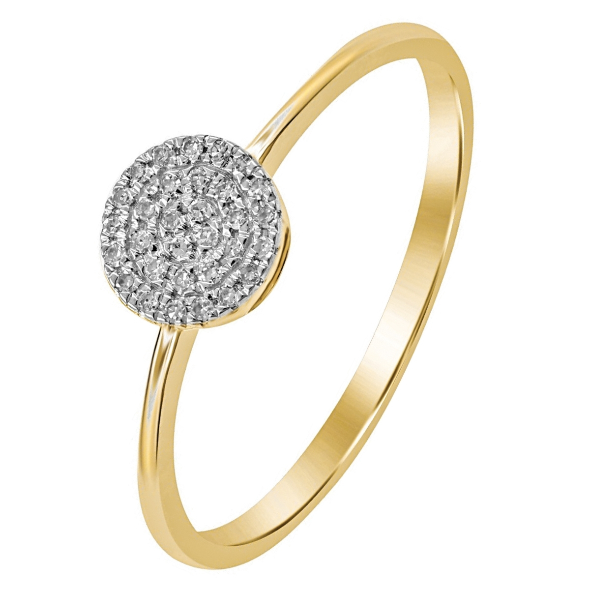 Lykka Elegance pavè diamond ring in yellow gold 0,08 ct