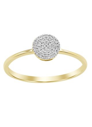 Lykka Elegance pavè diamond ring in yellow gold 0,08 ct