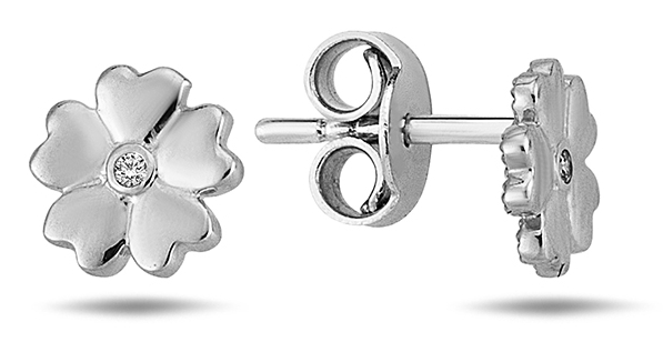 Lykka Symbols silver Flower earrings 