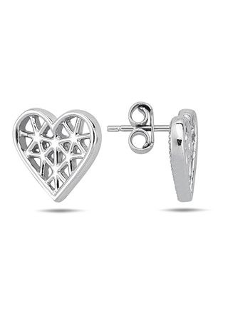 Lykka Hearts net silver earrings 