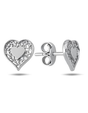 Lykken Hearts filigree silver earrings