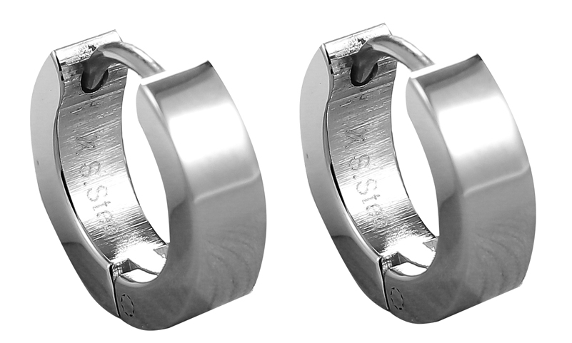 Lykka Strong huggie steel earrings 