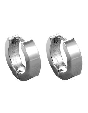 Lykka Strong huggie steel earrings
