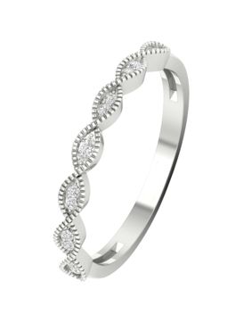 Lykken Elegance white gold anniversary band in navette frame 0,05 ct