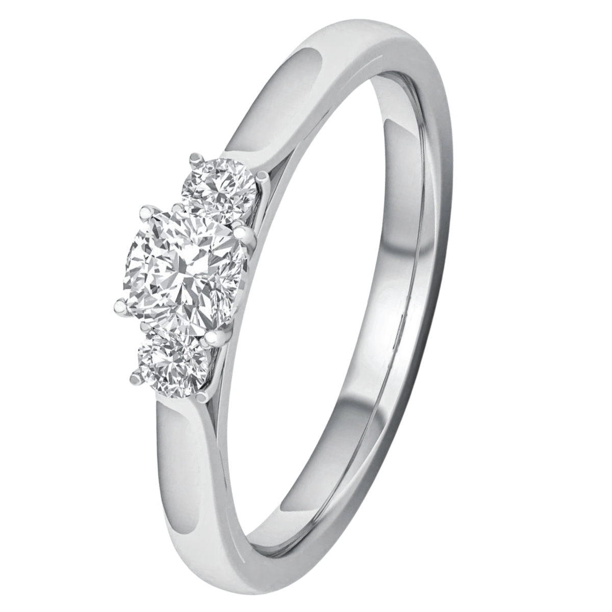 Lykka Elegance trilogy diamond ring white gold 0,33 ct