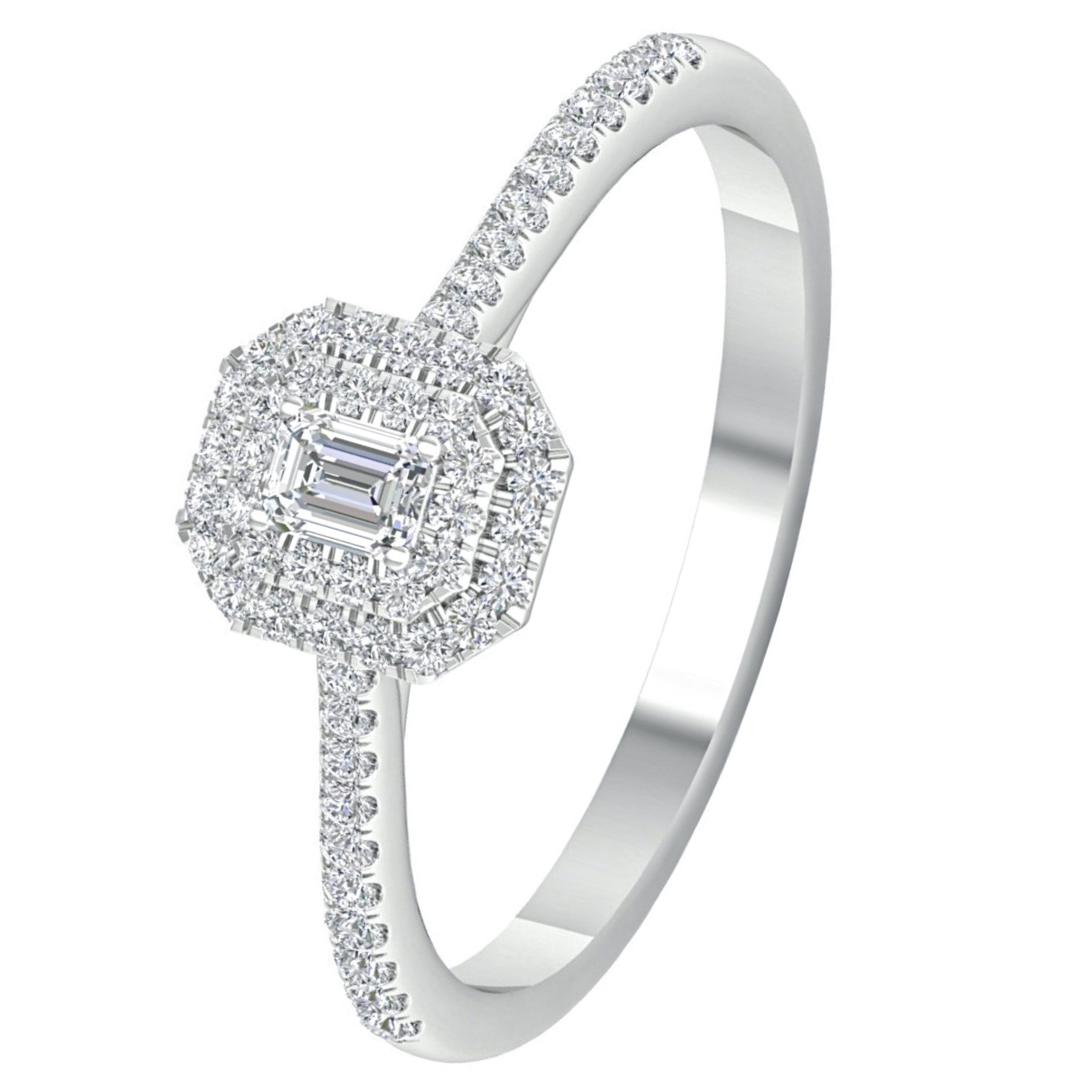 Lykka Elegance halo cathedral diamond ring 0,33 ct