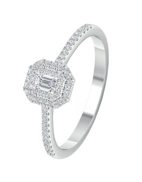 Lykka Elegance halo cathedral diamond ring 0,33 ct