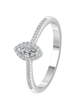 Lykken Elegance navette cathedral side-stone diamond ring 0,25 ct