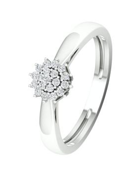 Lykka Elegance Flower cathedral white gold diamond ring 0,15 ct