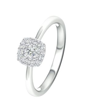 Lykken Elegance halo-diamond ring white gold 0,33 ct