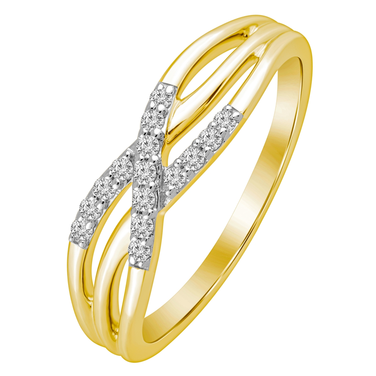 Lykka Elegance yellow gold diamantring 0,14 ct