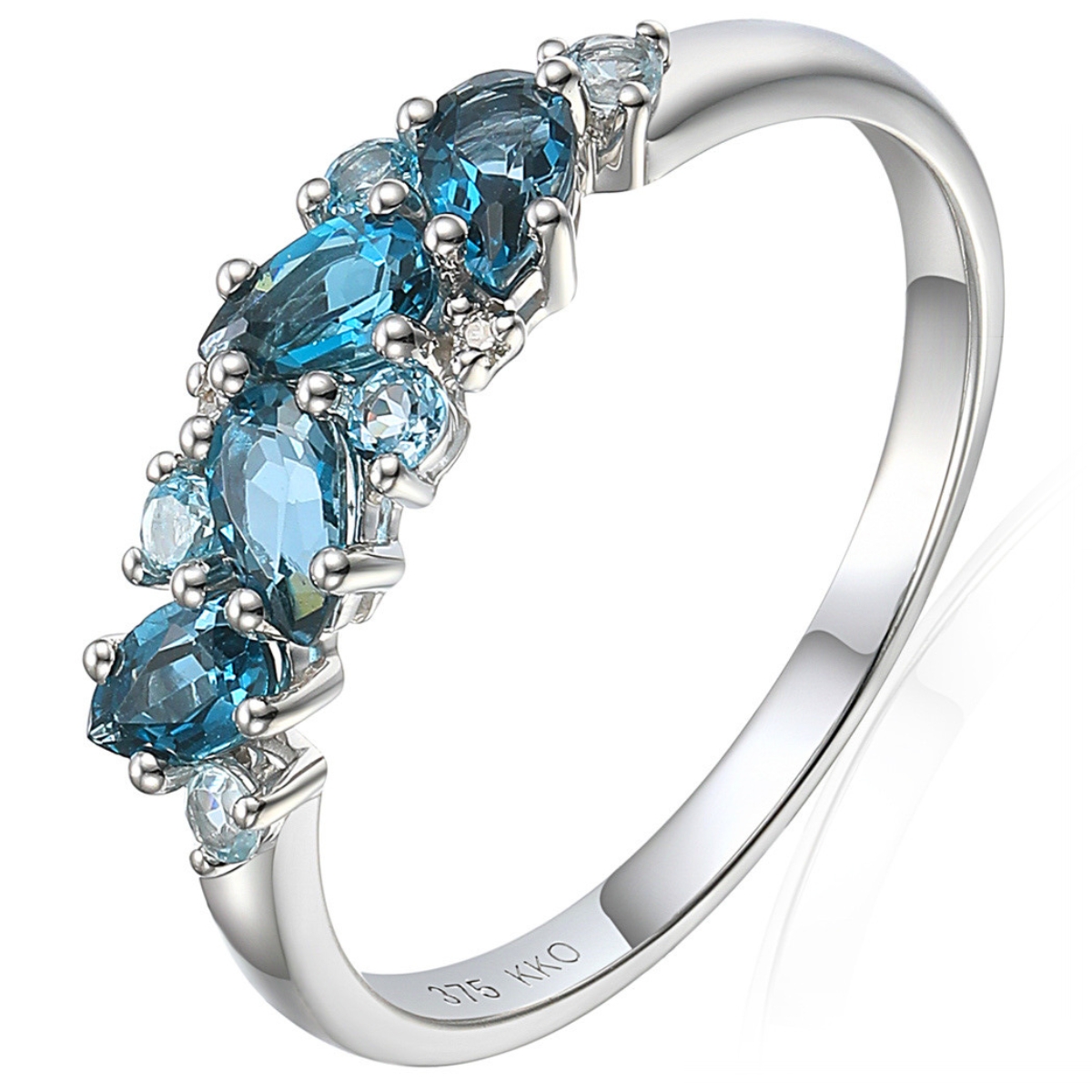 Lykka Elegance white gold diamond topaz ring 0,01 ct