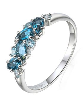 Lykka Elegance white gold diamond topaz ring 0,01 ct