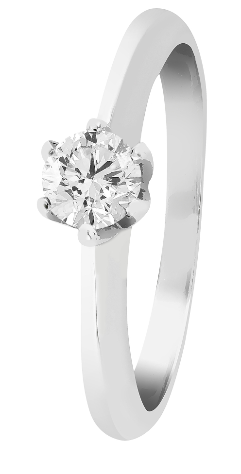 Lykka Casuals solitaire silver ring six-prong